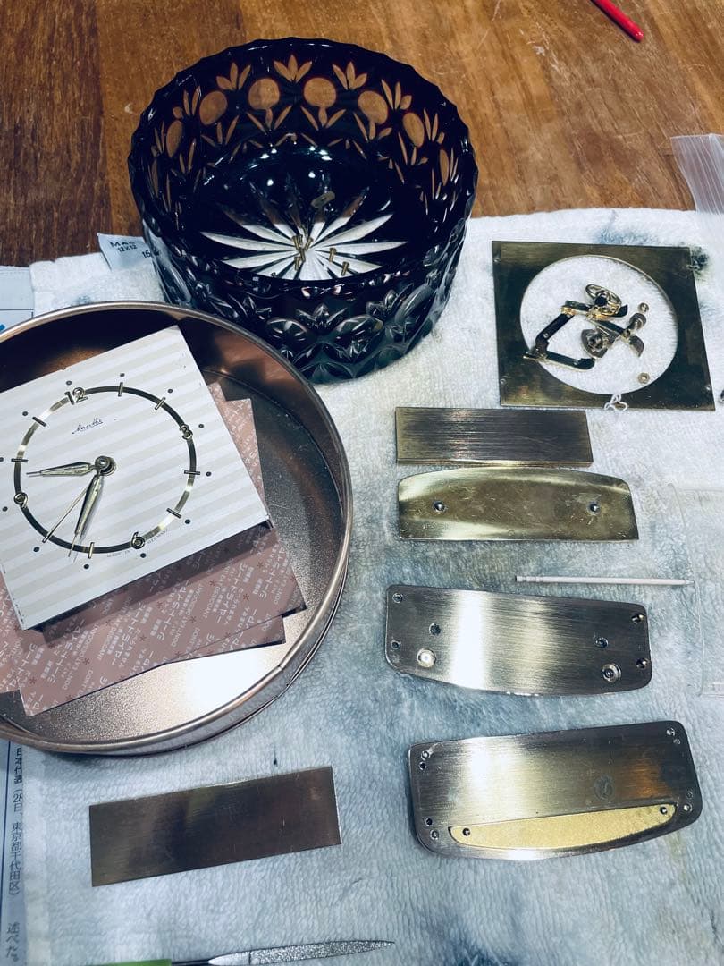 ドイツMauthe '50 BrassTableClock 真鍮置時計　順調稼働