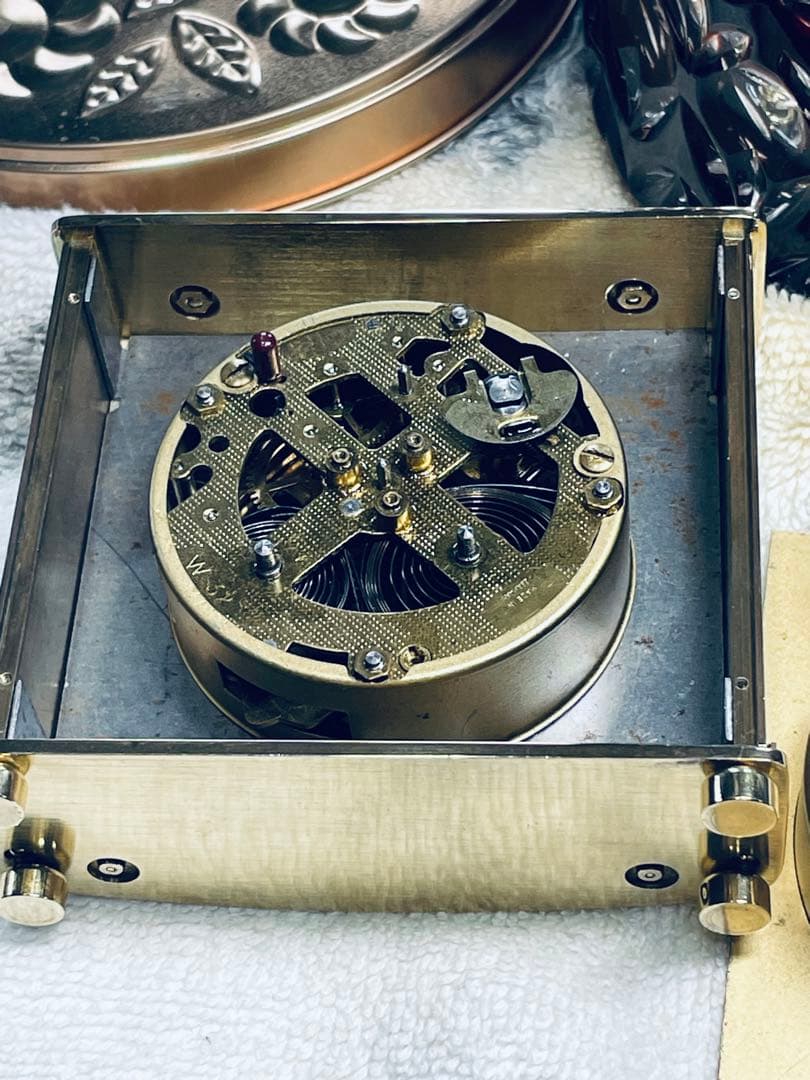 ドイツMauthe '50 BrassTableClock 真鍮置時計　順調稼働