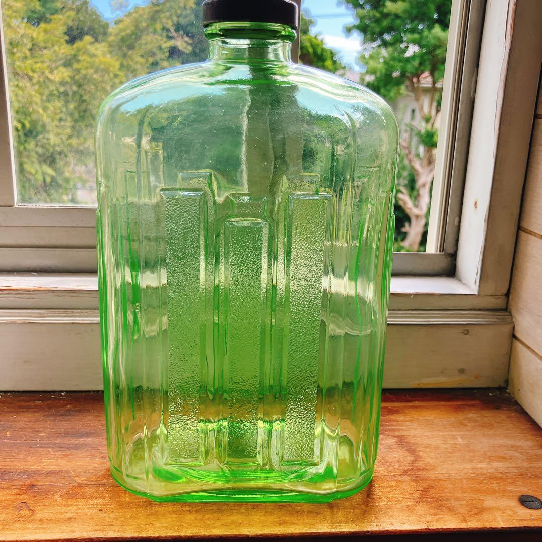 ウランガラス 2L ウォーターボトル ディプレッショングラス 大正浪漫