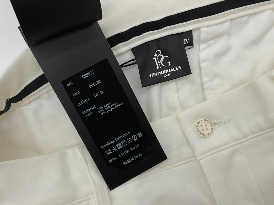 サイズM【未使用】1PIU1UGUALE3 GOLF タックパンツ ホワイト