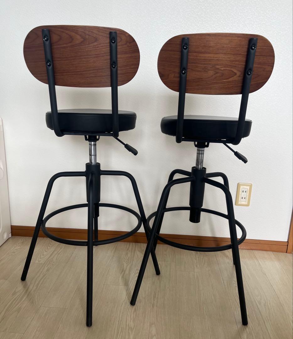 【ノリノリ】 カウンターチェア ハイチェアー2脚セット