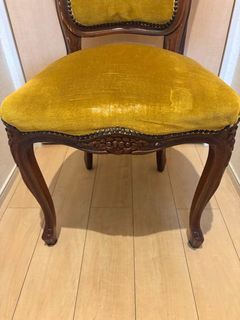 ダイニングチェア アンティーク調　ロココ　ベルベット　猫脚