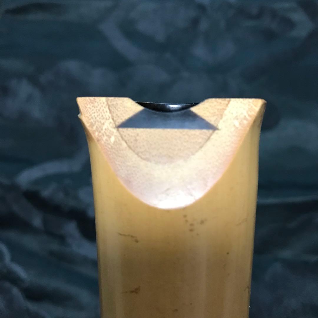 尺八 琴古流 在銘 中継ぎ緩み無し 二尺一寸管 銀巻 状態良好 【音出し確認済】