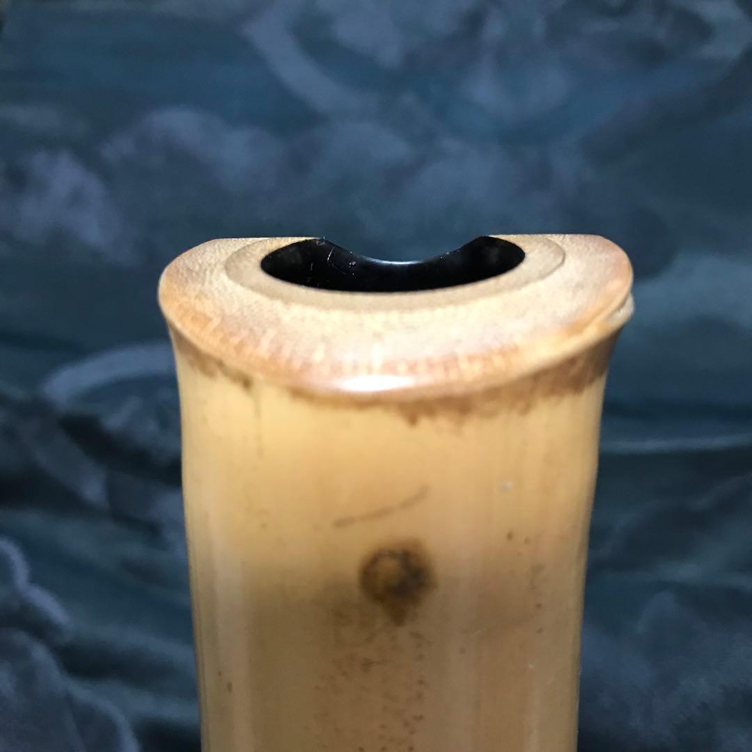 尺八 琴古流 在銘 中継ぎ緩み無し 二尺一寸管 銀巻 状態良好 【音出し確認済】