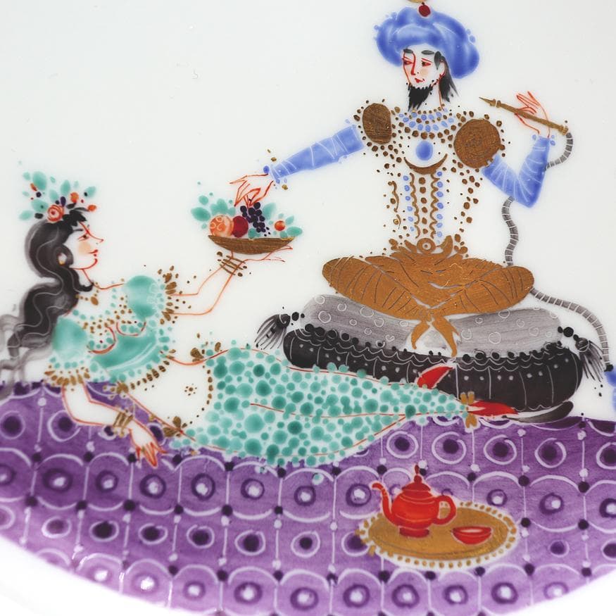 マイセン 千夜一夜物語 アラビアンナイト 飾り皿 「美女に果物篭を渡すサルタン」