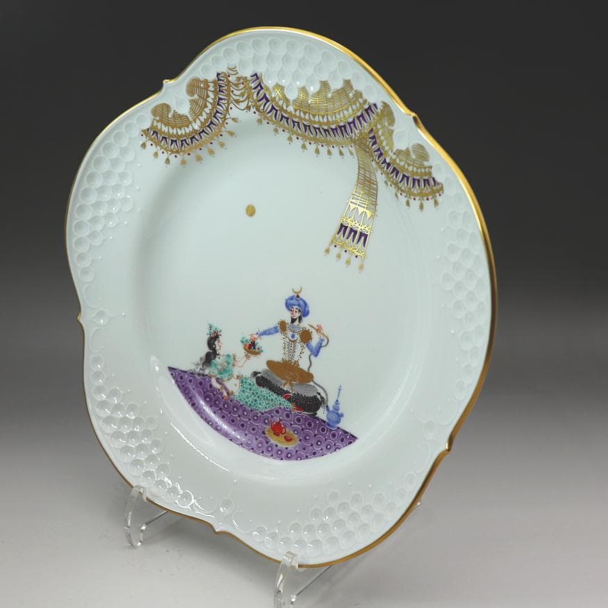 マイセン 千夜一夜物語 アラビアンナイト 飾り皿 「美女に果物篭を渡すサルタン」