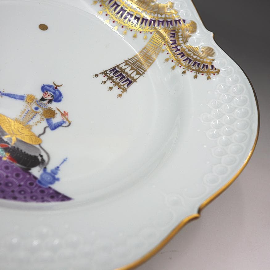 マイセン 千夜一夜物語 アラビアンナイト 飾り皿 「美女に果物篭を渡すサルタン」