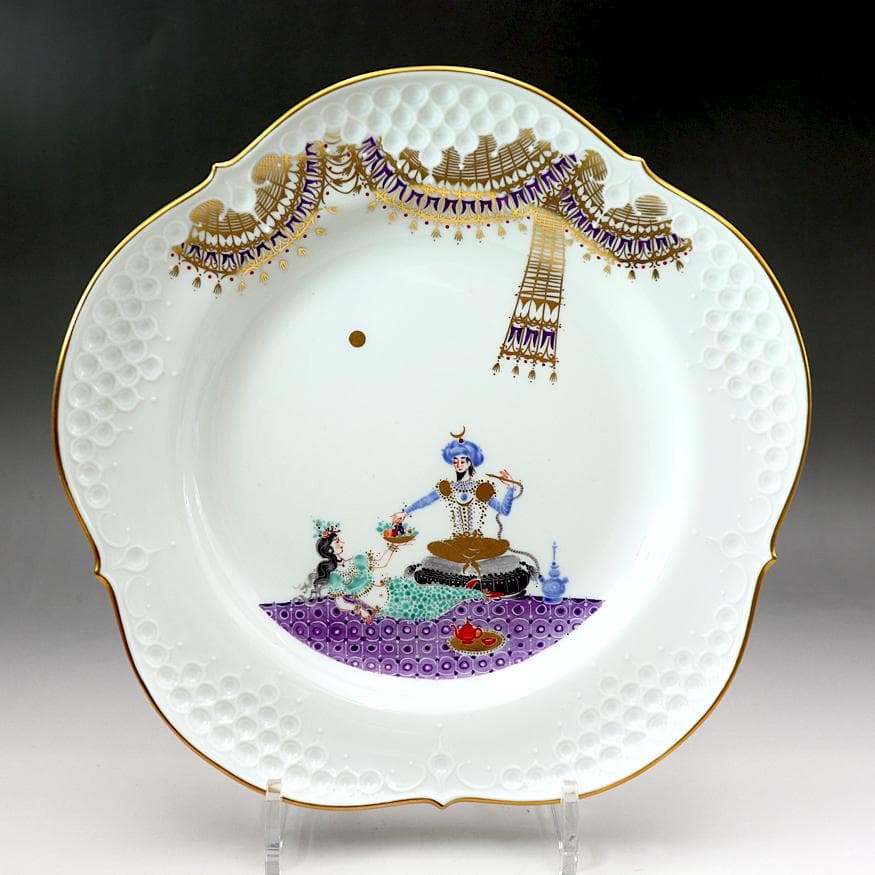マイセン 千夜一夜物語 アラビアンナイト 飾り皿 「美女に果物篭を渡すサルタン」