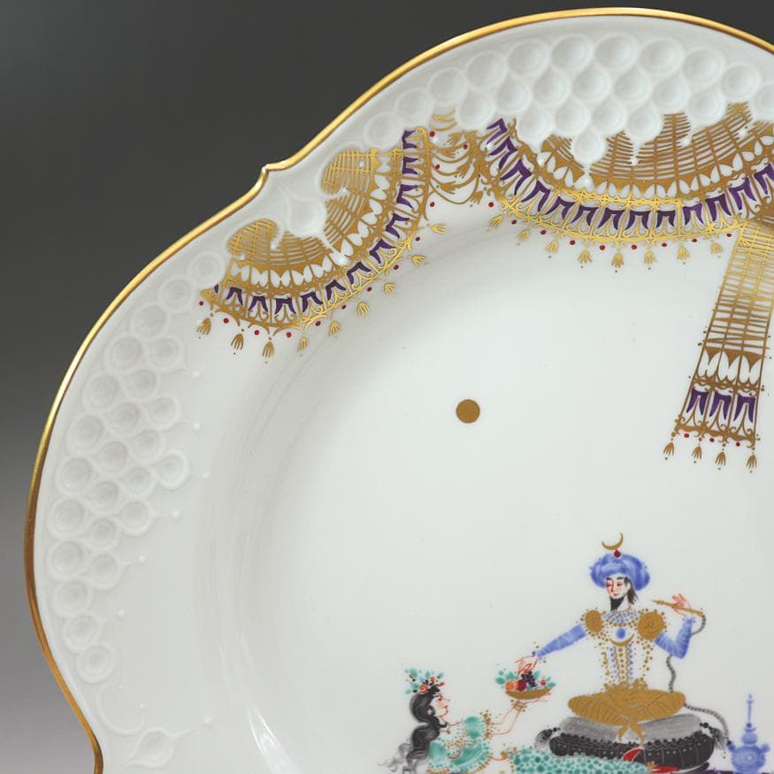 マイセン 千夜一夜物語 アラビアンナイト 飾り皿 「美女に果物篭を渡すサルタン」