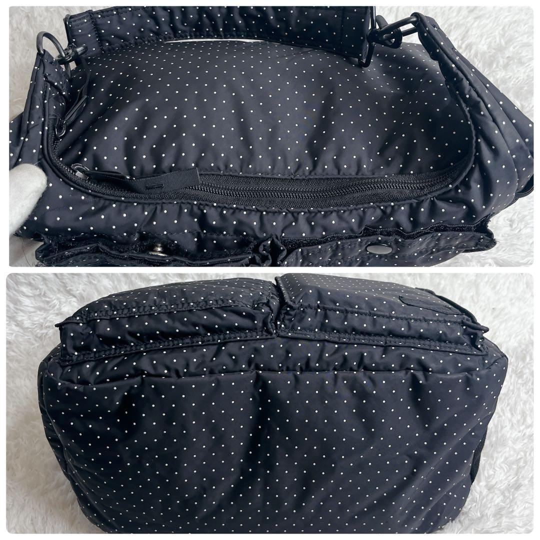 HEAD PORTER BLACK BEAUTY ドット ショルダーバッグ 黒