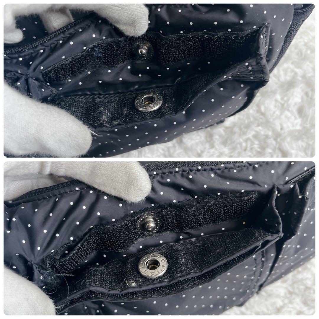 HEAD PORTER BLACK BEAUTY ドット ショルダーバッグ 黒