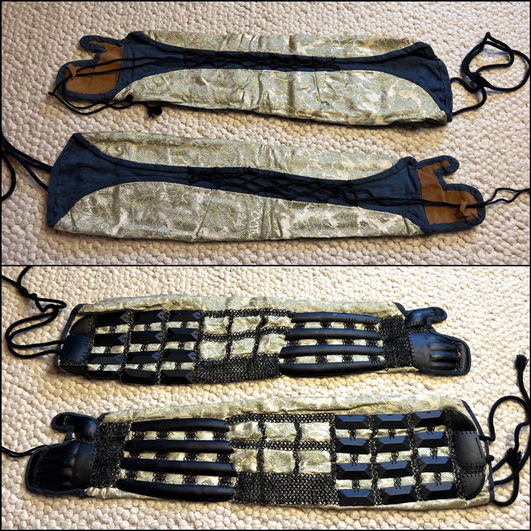 高級美品！【日本 甲冑】鎧 三具 セット（籠手、佩楯、脛当て）【丸武工房さま製】