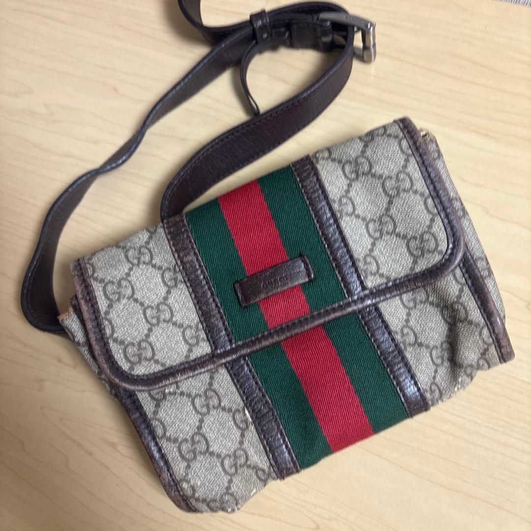 Gucci ボディバッグ ベージュ/グリーン/レッド