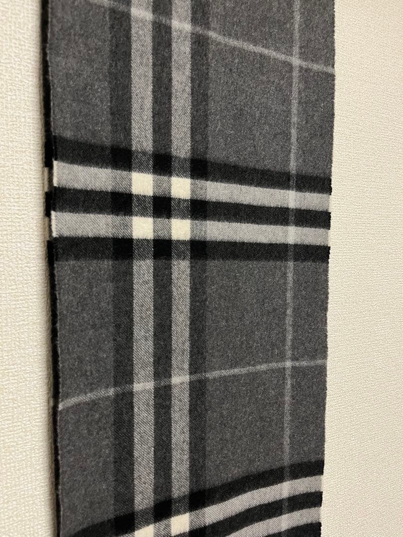 BURBERRY　バーバリー　マフラー　カシミア100％　グレー　美品