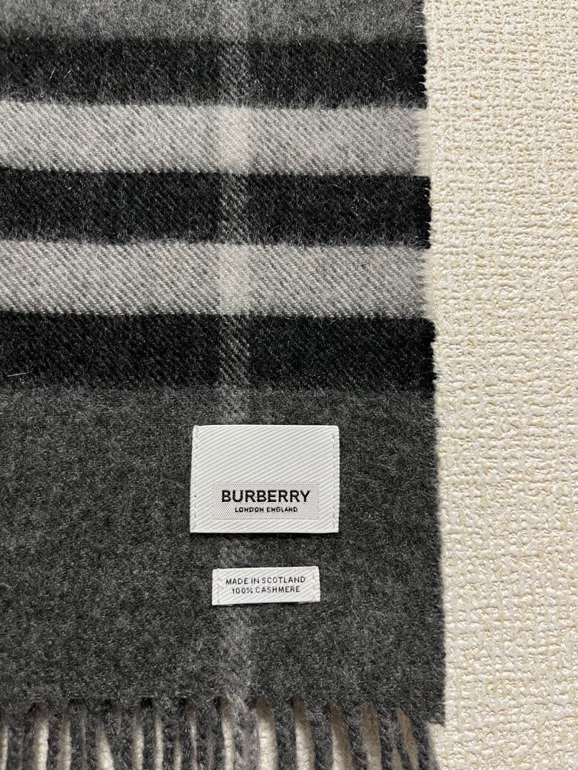 BURBERRY　バーバリー　マフラー　カシミア100％　グレー　美品