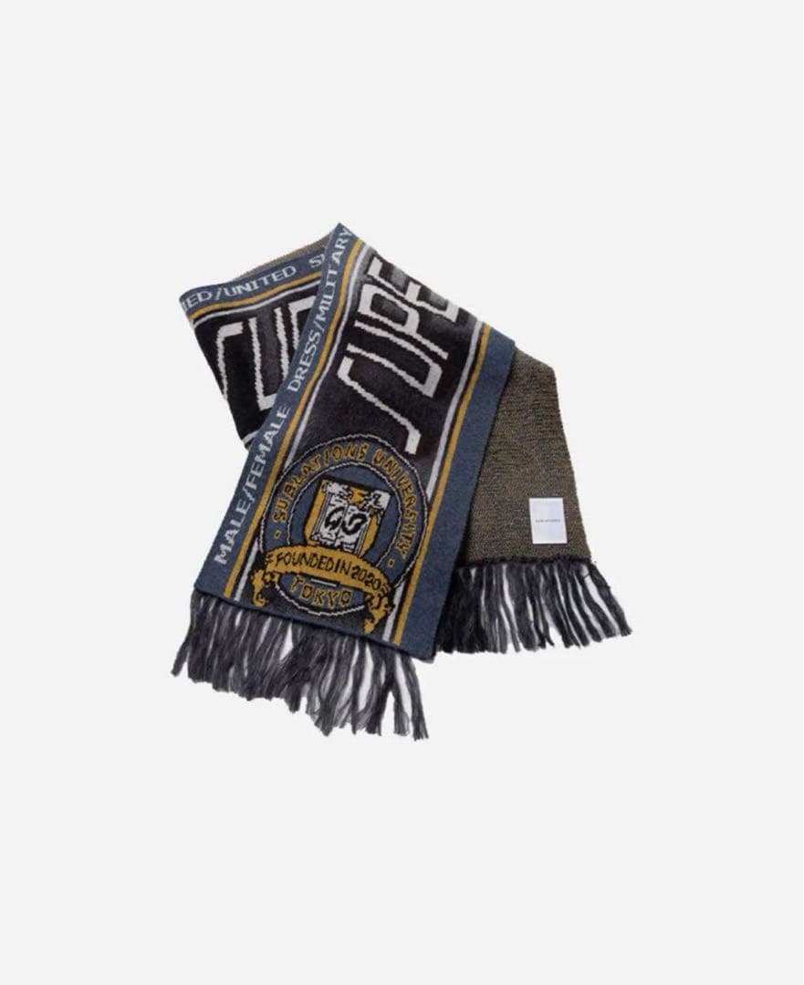 新品未使用sublations FOOTBALL SCARF ASH BLACK