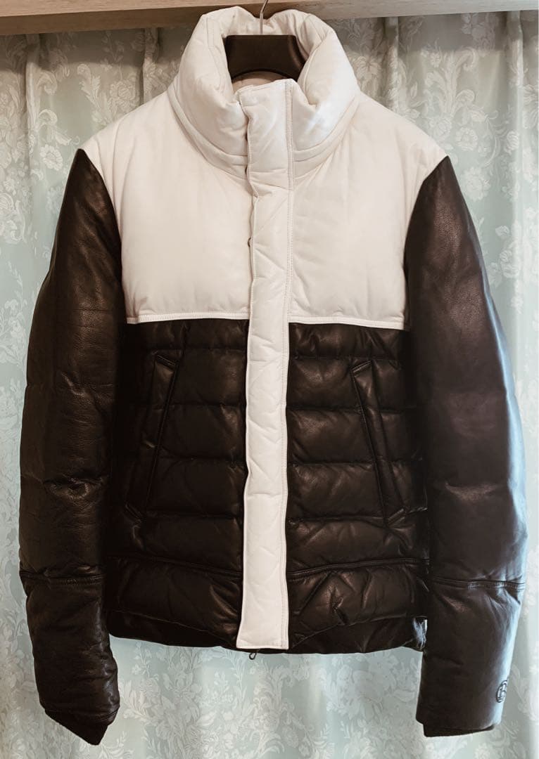 定価25万超/EXILE着】 コールブラック 極上レザー ダウンジャケット