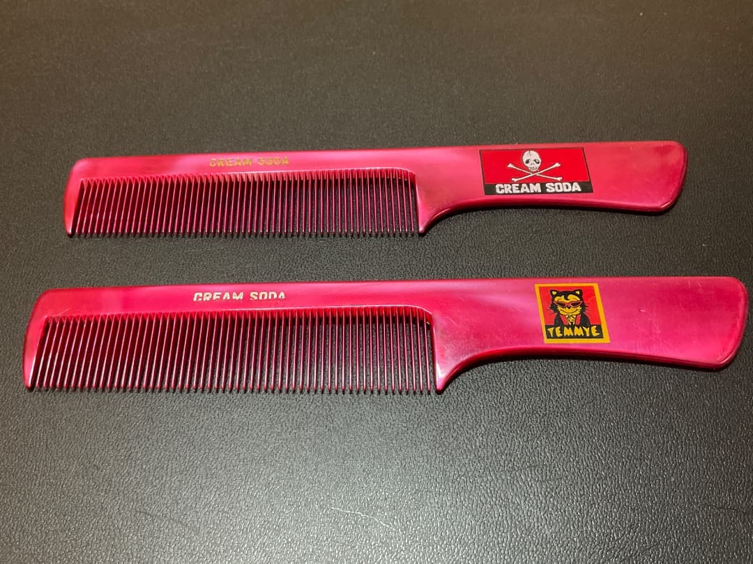 80s 当時物 クリームソーダ コーム クシ 2本セット ドクロ TEMMYE