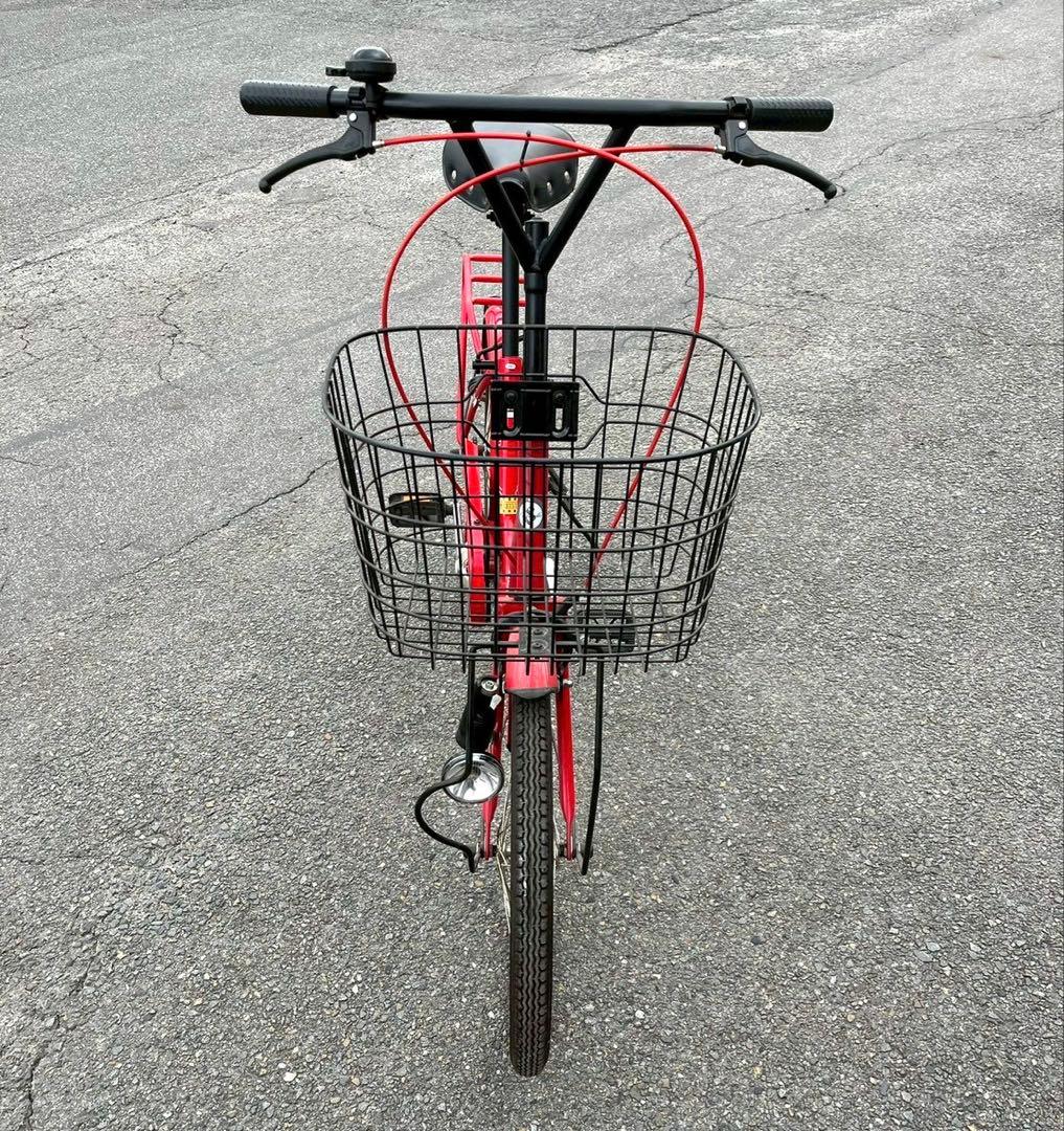 coccinelle 自転車 赤 レトロ おしゃれ コンパクト車【引き取り