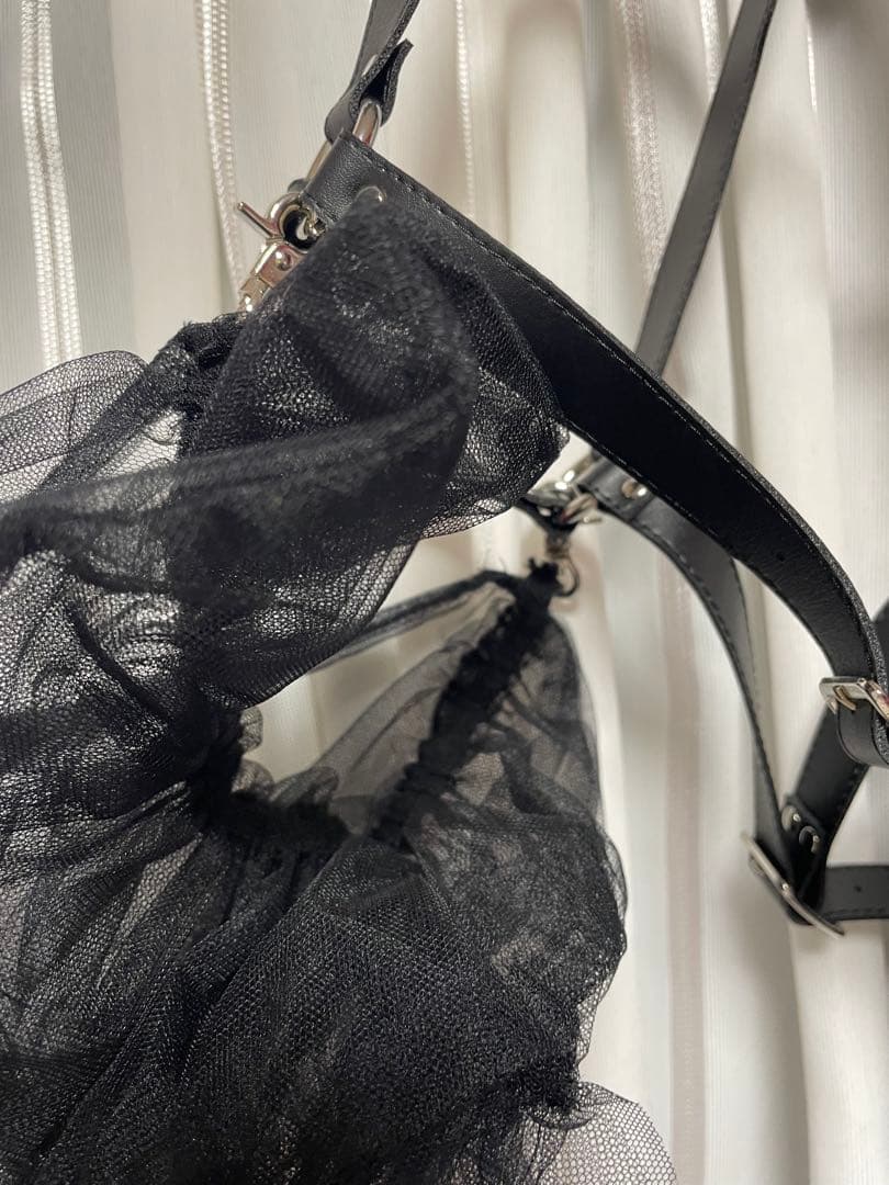 noir keininomiya チュールスリーブ レザートップ　ハーネス