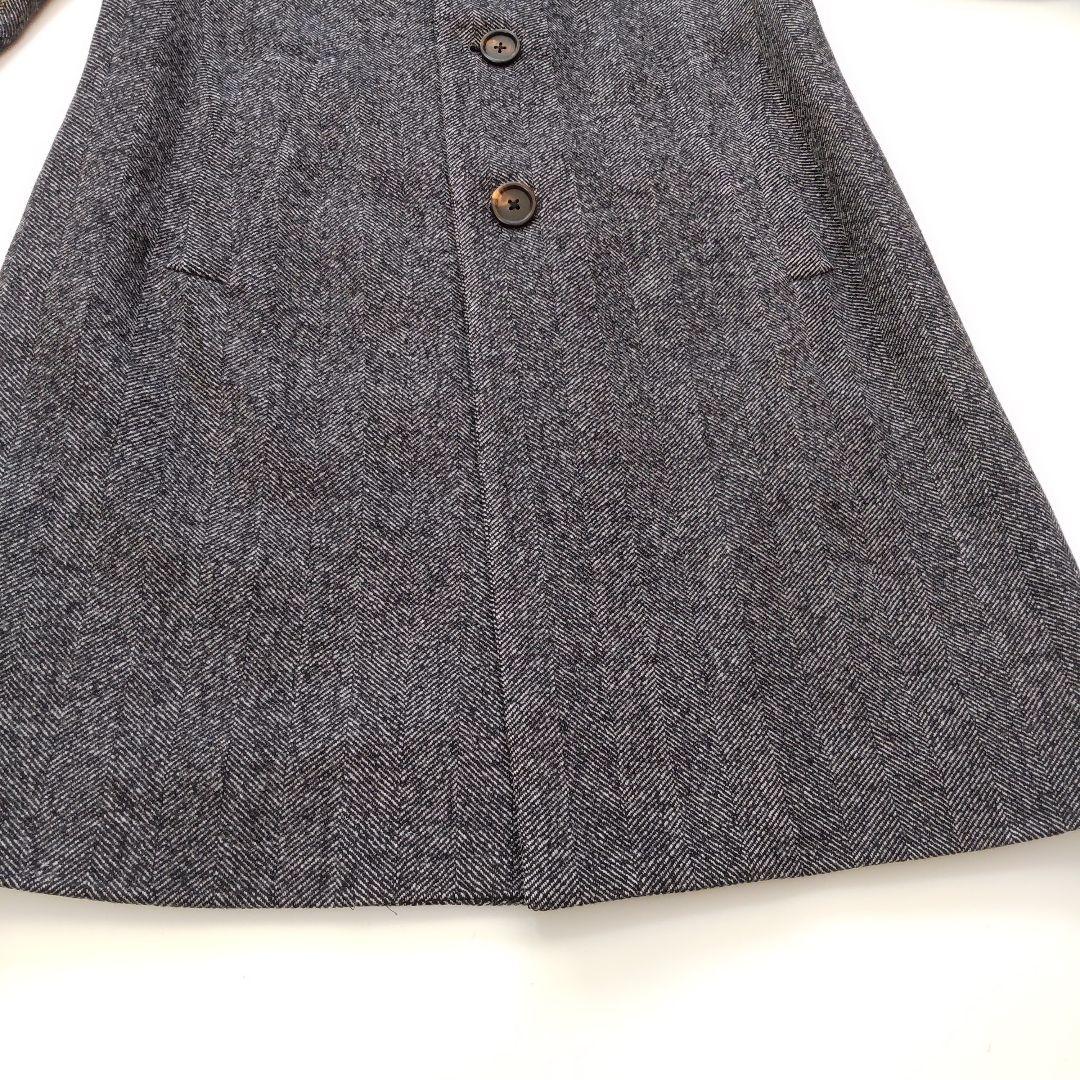 極美品 ラルディーニ ウール カシミヤ ヘリンボーン チェスターコート グレー