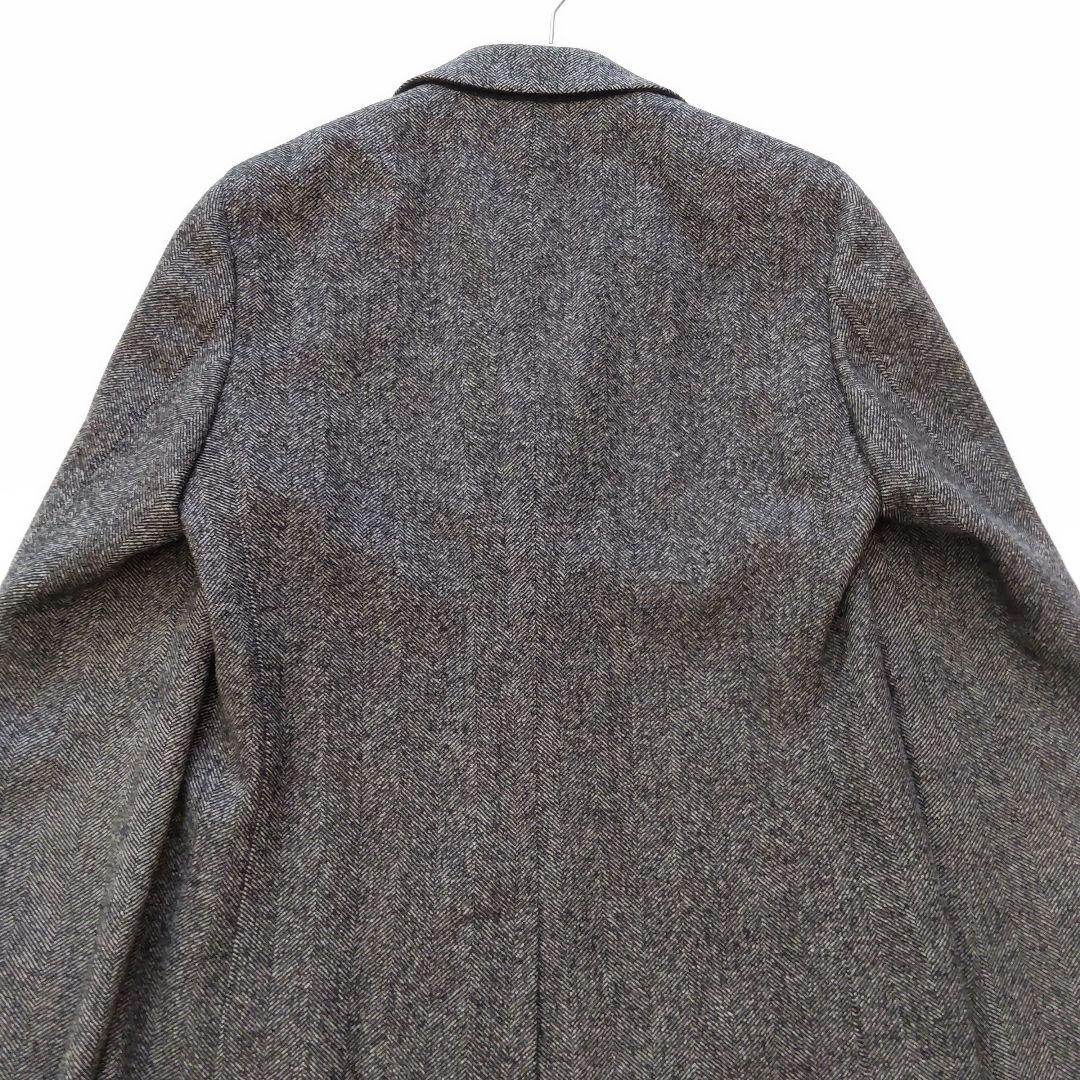 極美品 ラルディーニ ウール カシミヤ ヘリンボーン チェスターコート グレー