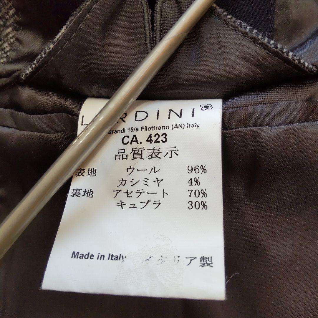 極美品 ラルディーニ ウール カシミヤ ヘリンボーン チェスターコート グレー