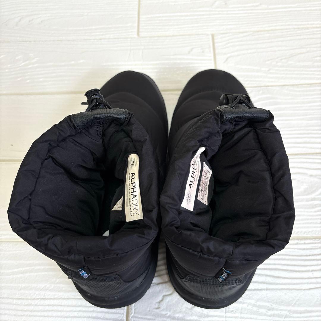 防水✨ノースフェイス スノーブーツ ヌプシ ブーティー アルファドライ 黒 25