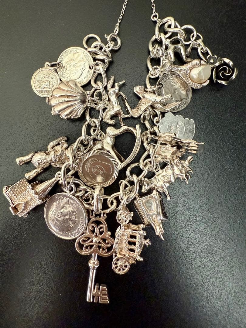 専用　イギリス　アンティーク　ビンテージ　シルバー　チャーム　ブレスレット