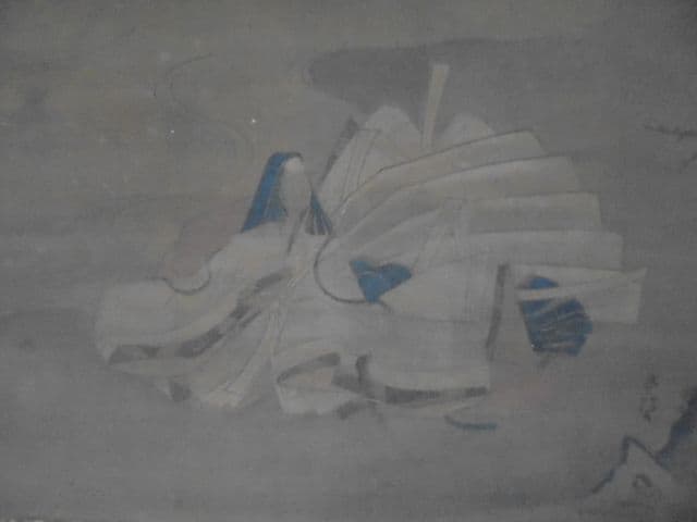 AKa7068　〇信　肉筆　掛軸　大和美人