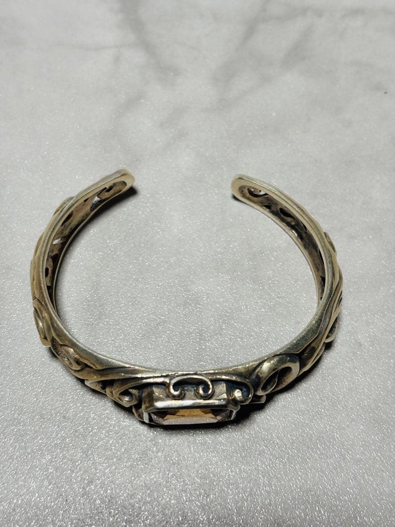 【ボリューム大】スターリングシルバーバングル　ジルコニア