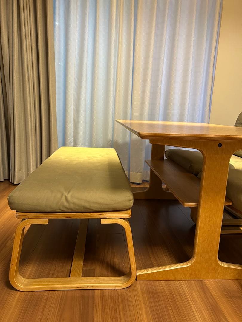 引取り限定】無印良品 ダイニングテーブルセット（テーブル、椅子2脚