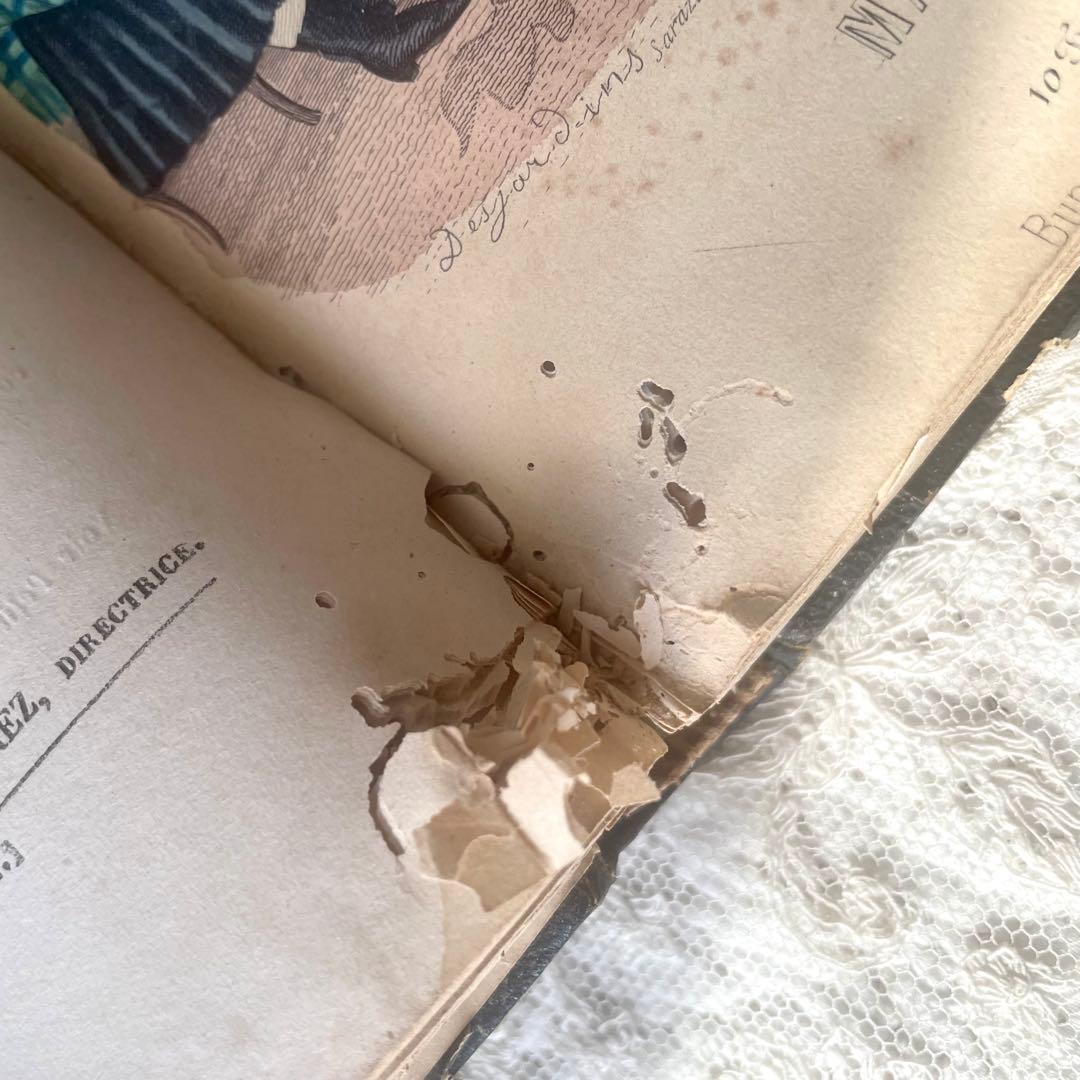 マガジン・デ・ドゥモアゼル1869年　フランスアンティーク　本　古書　彩色銅版画