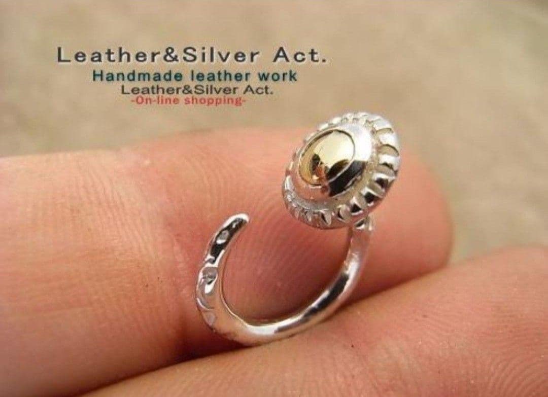 ハンドメイド フックピアス シルバー925, k18コンビ フープー　ピアス