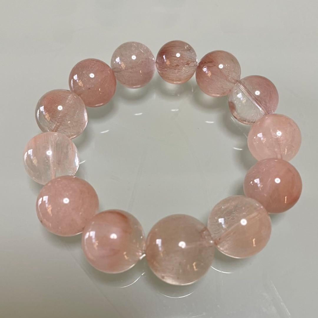 【✨1月限定価格✨】天然石⭐️ピンクサゲニティック　ブレスレット