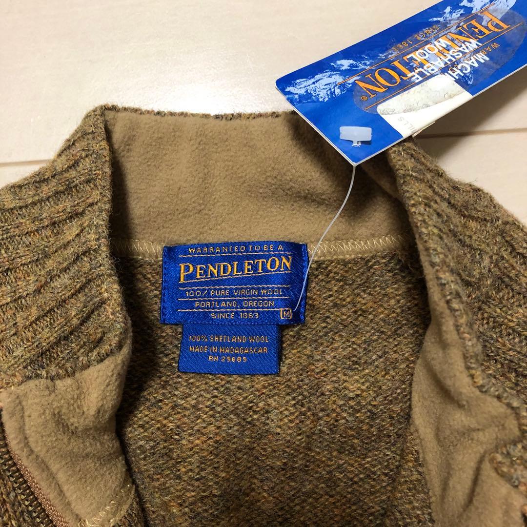 【新品】PENDLETON ブラウン ジップアップセーター M