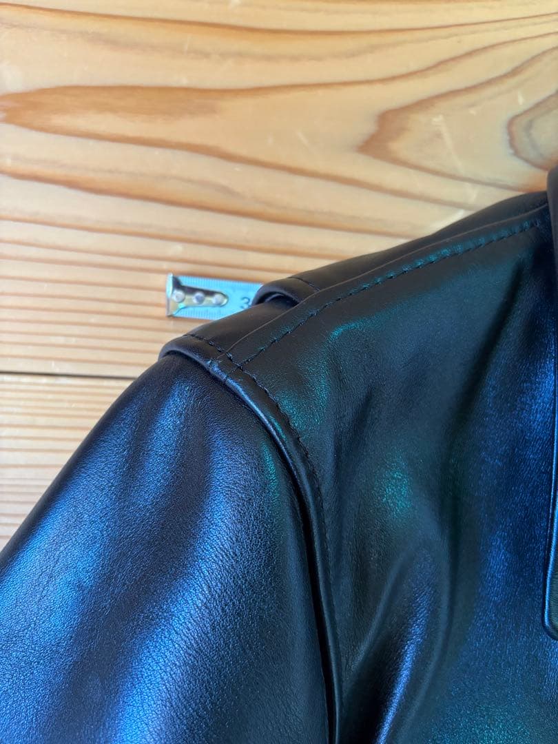 ヤドヤ　ブラック レザー シングルライダースジャケット