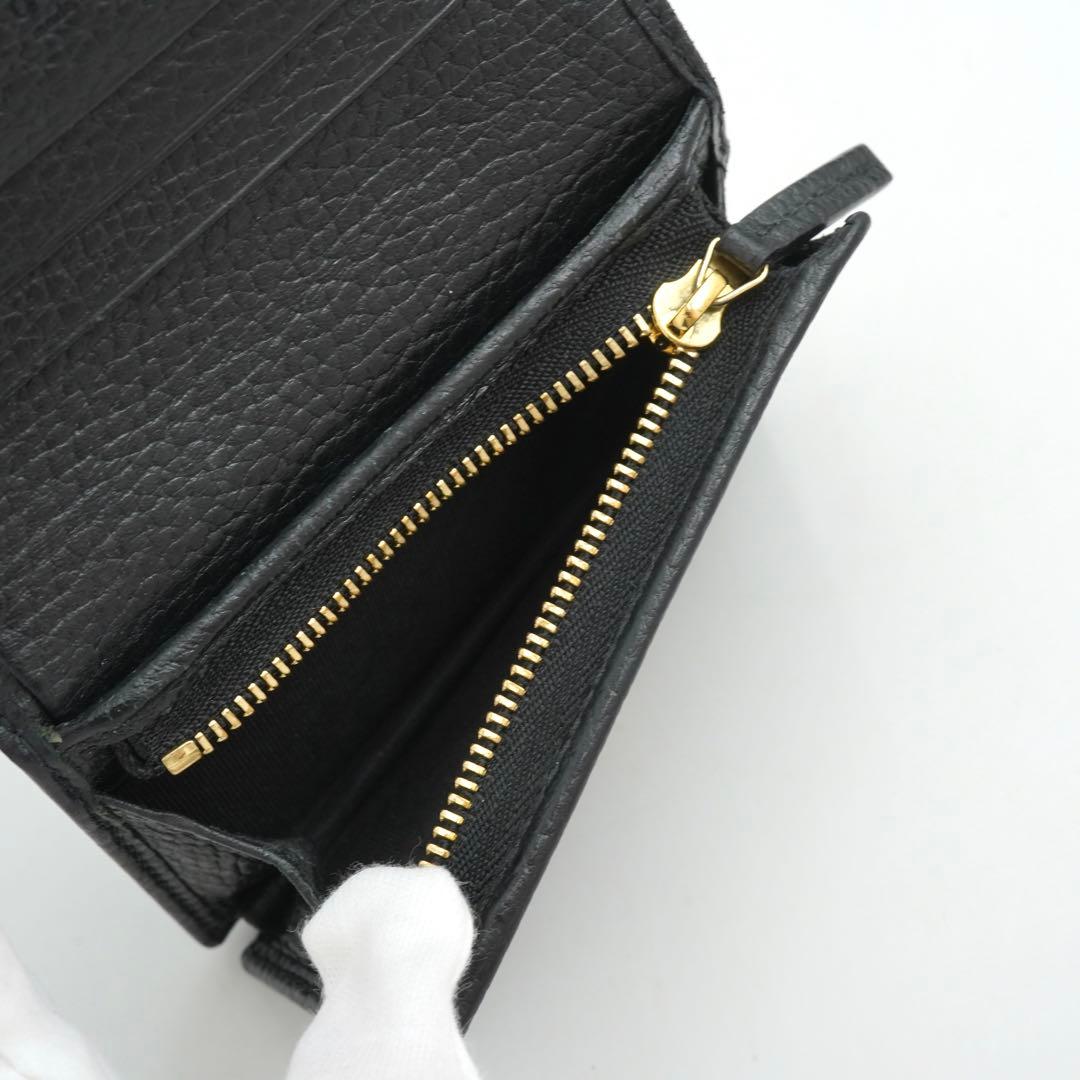 ✨極上美品・箱付き✨　GUCCI 二つ折り　ダブルG マーモント　レザー　黒