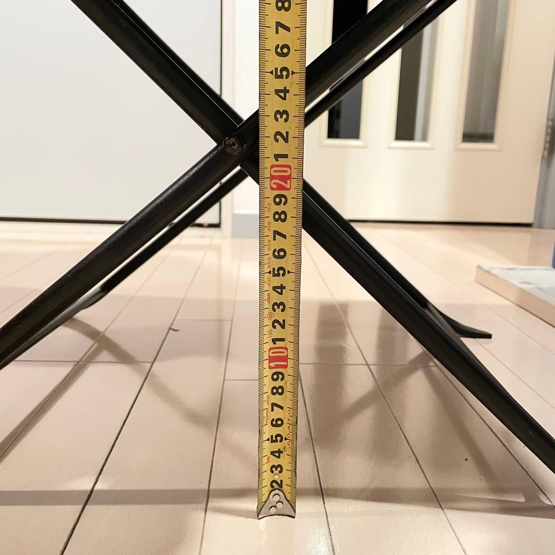 レザー折りたたみアイアンスツール 本革 山羊革