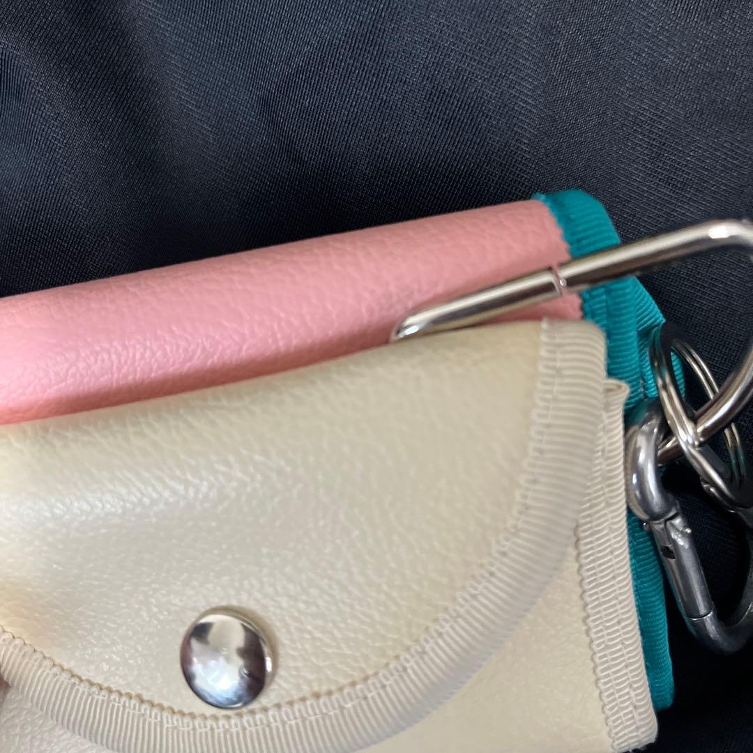 norienomoto キーケース ピンク×ブルー×オフホワイト