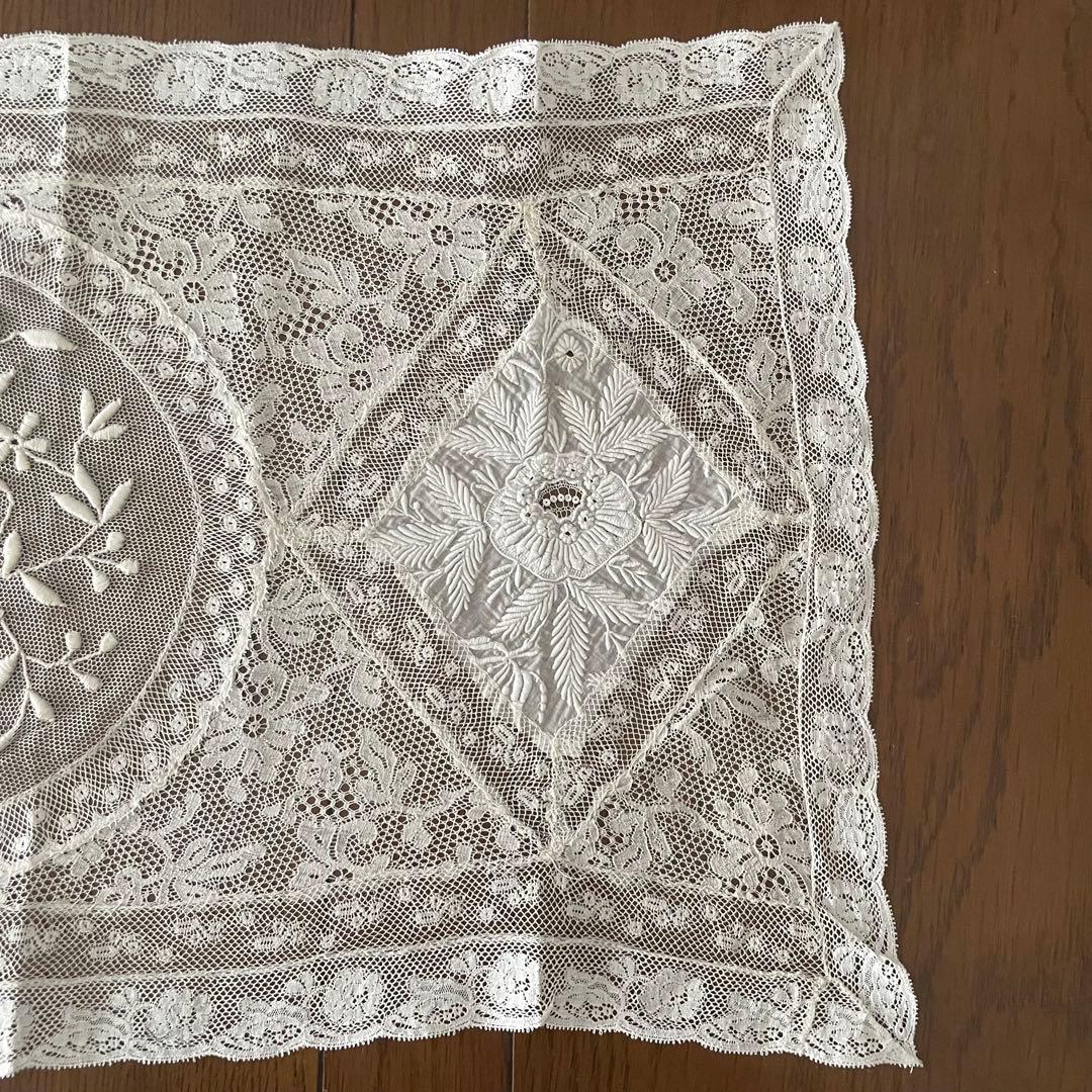 【 EW274 】フランス アンティーク ノルマンディー レース ドイリー