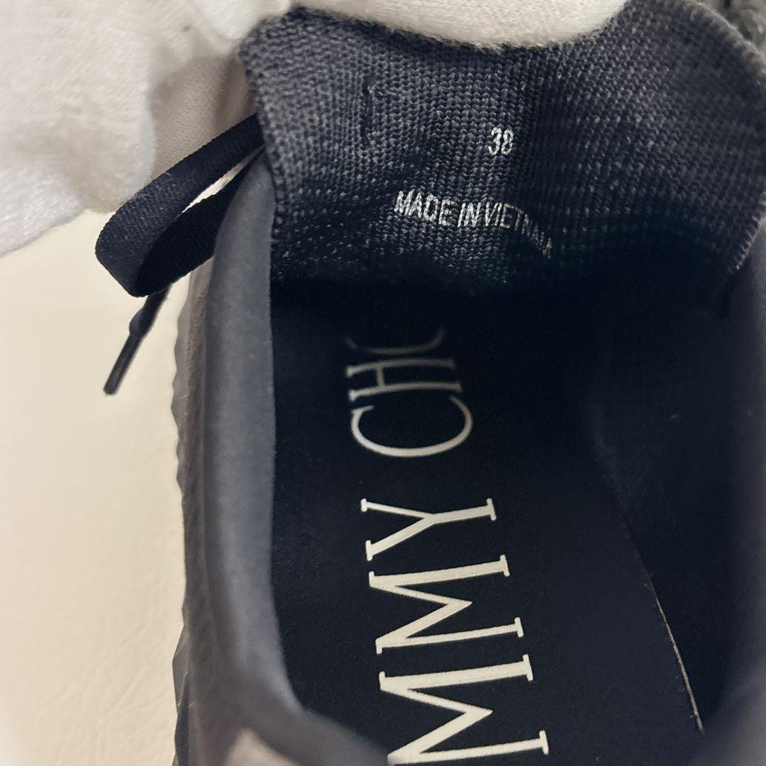 【現行】ジミーチュウ　ダイヤモンドライト　スニーカー　厚底　黒　ブラック