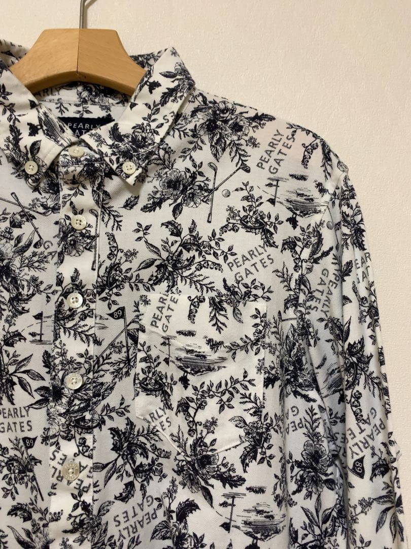 人気完売品！パーリーゲイツ　ボタニカル柄　長袖シャツ　サイズ5ストレッチ
