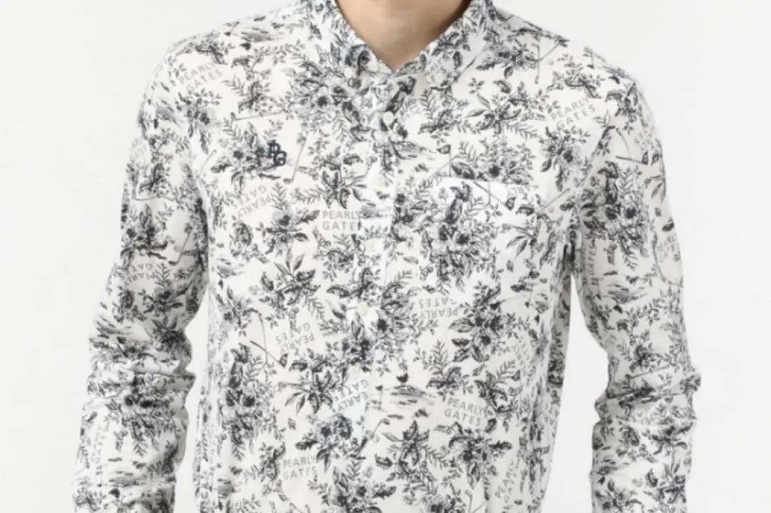 人気完売品！パーリーゲイツ　ボタニカル柄　長袖シャツ　サイズ5ストレッチ