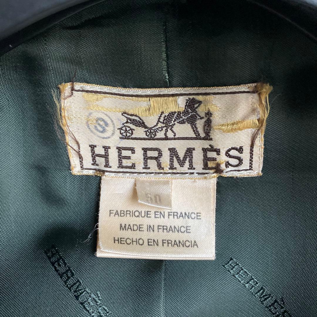 希少】HERMES エルメス ダッフルコート ヴィンテージ 50 ブラック 黒