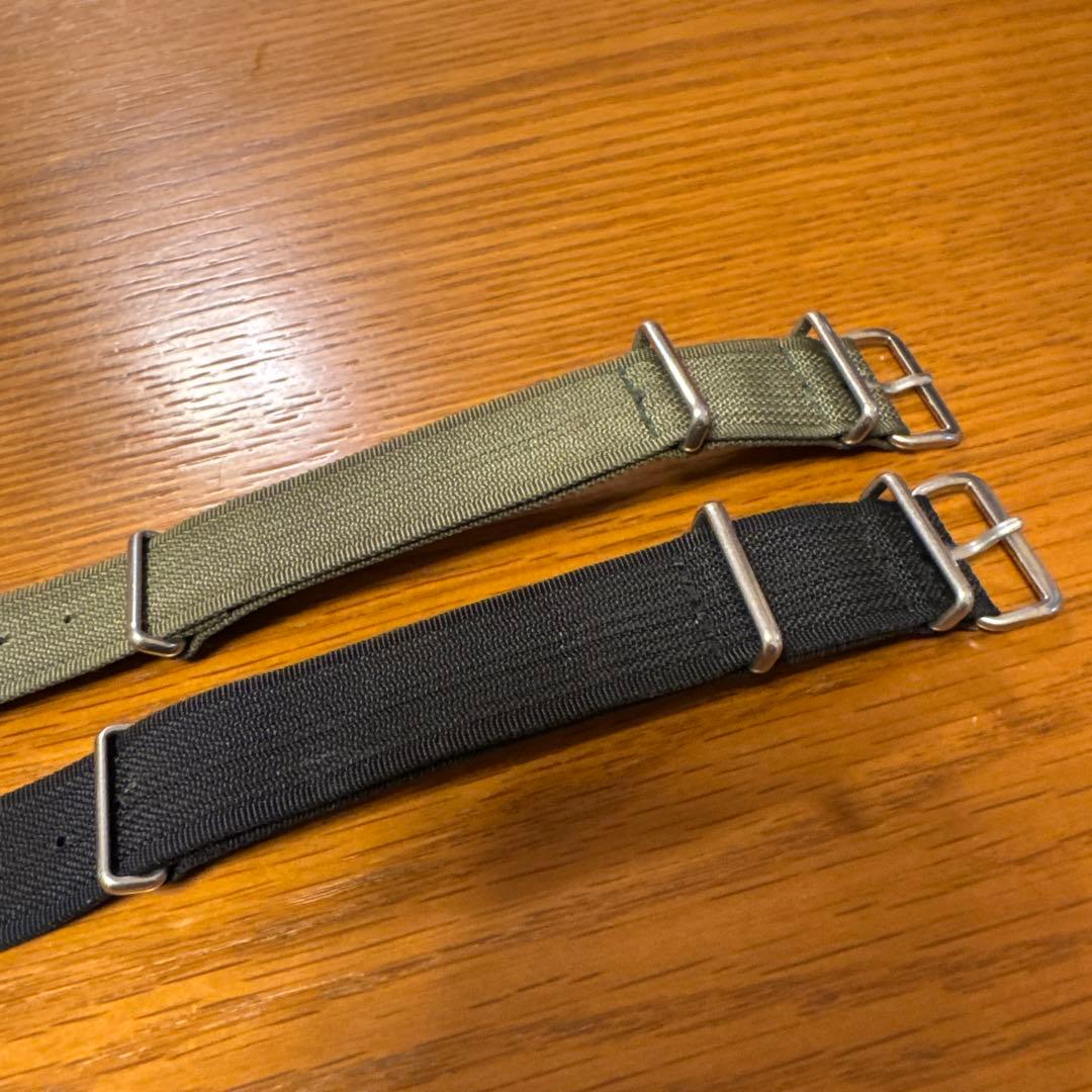 ダブルアールエル RRL NATOベルト 2本セット 黒 カーキ ナイロン