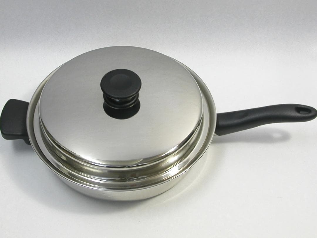 アムウェイ 大フライパン 未使用品 料理本とスクラブバッズ1個付き IH対応品