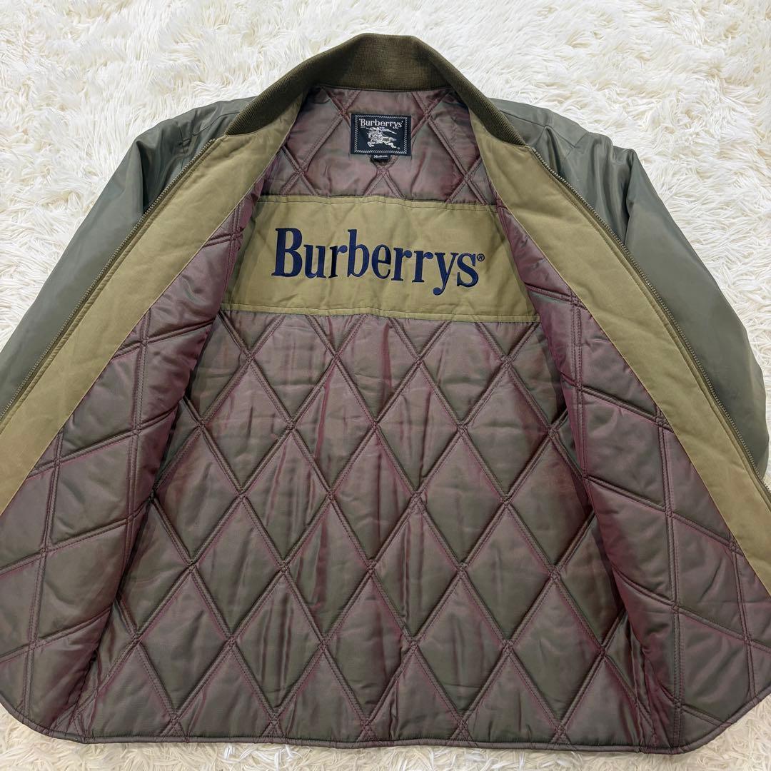 バーバリーズ MA-1型インナージャケット 中綿 裏地キルティング カーキ M