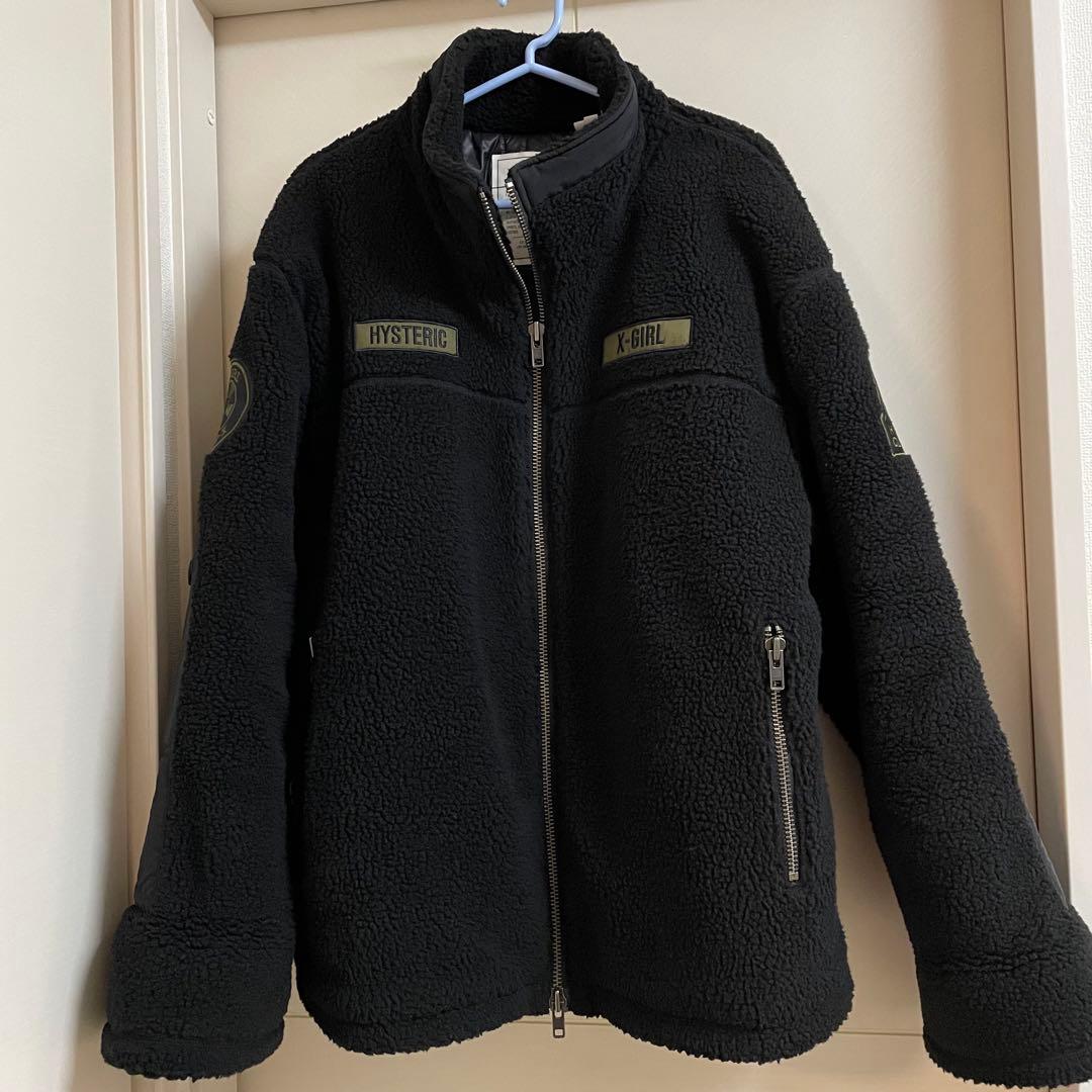 即完売！ヒステリックグラマー×X-girlミリタリーボアジャケット黒S