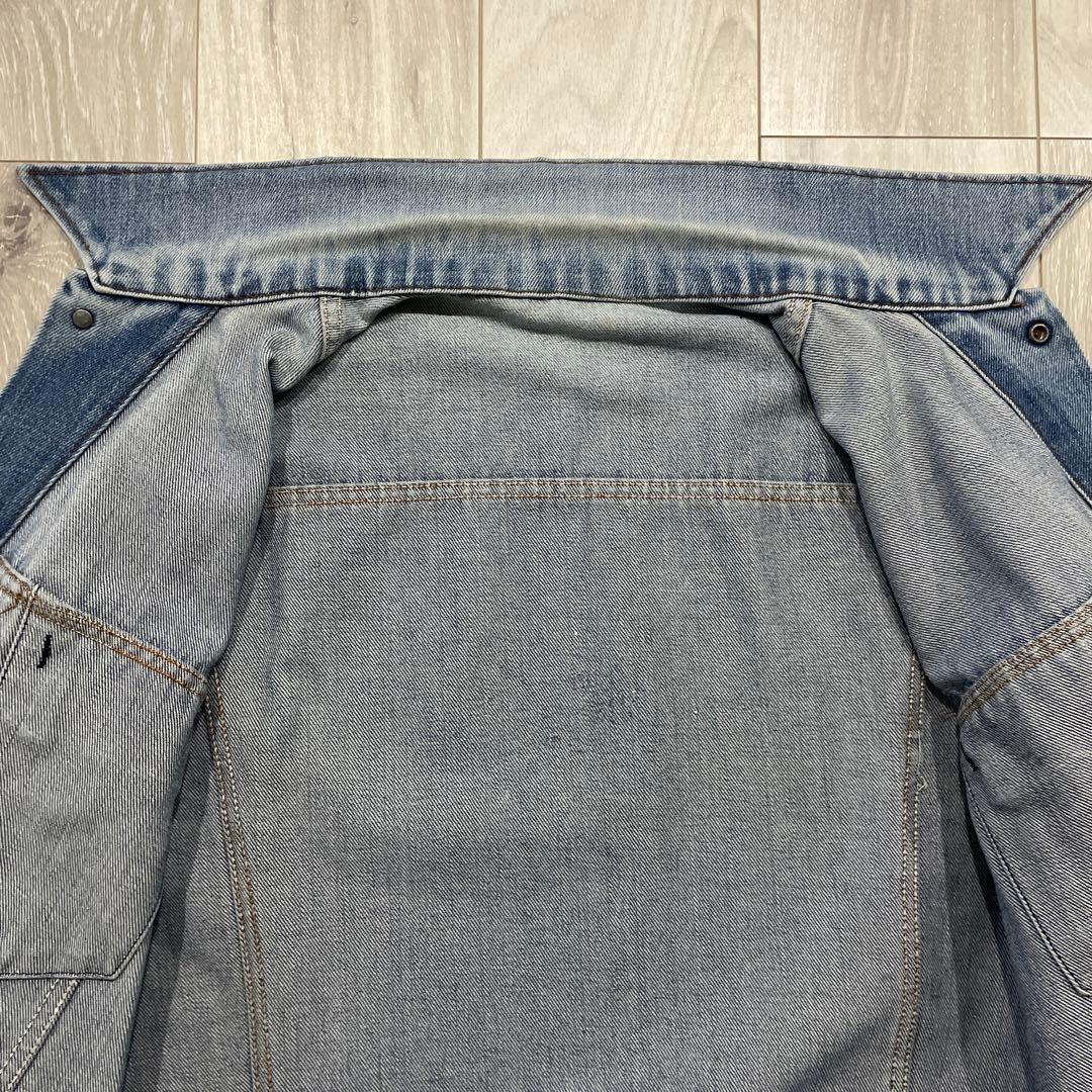 70s unknown ストア系 3rdタイプ デニムジャケット 縦落ち XL
